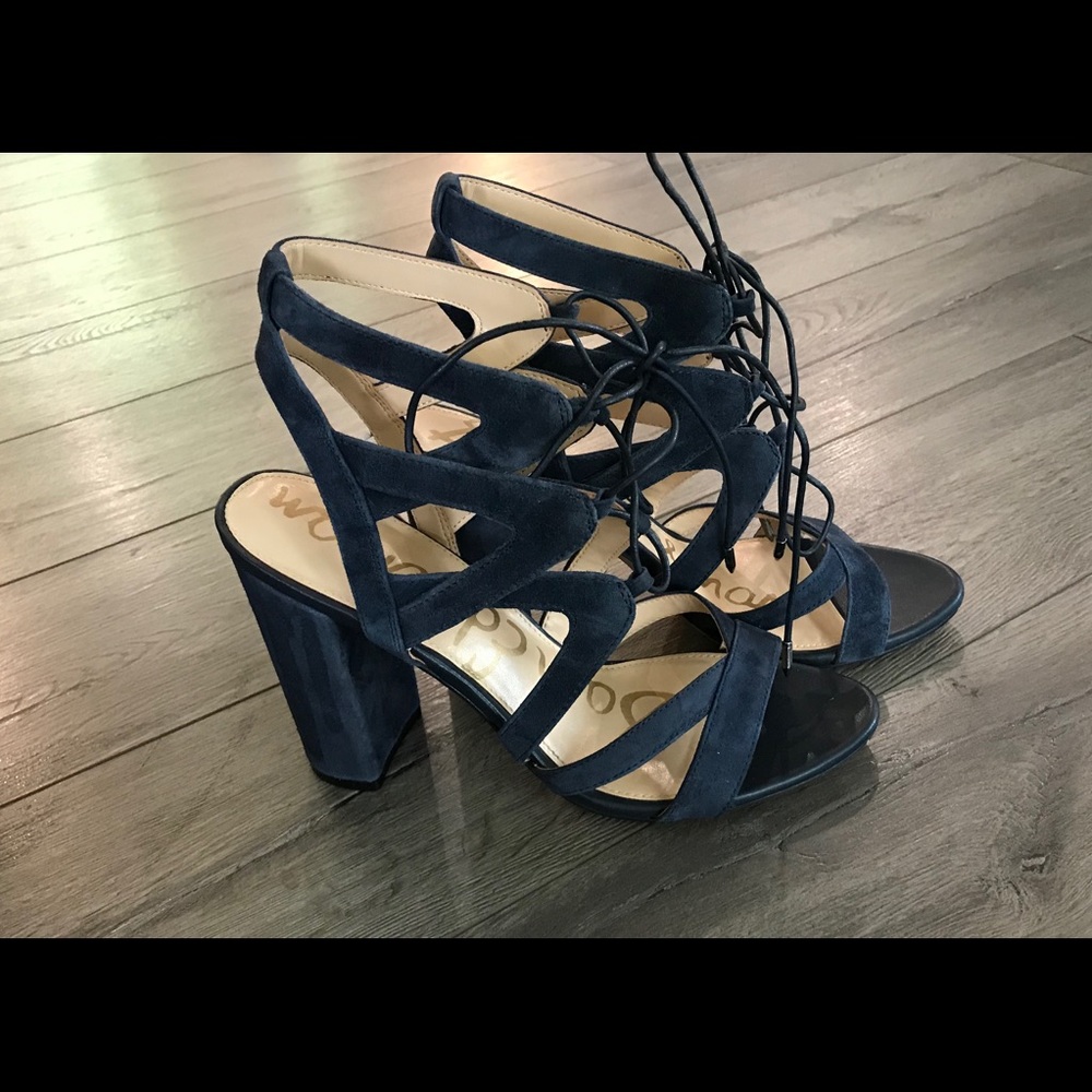 Sam Edelman Lace-up Sandal Suede Inky Navy size 9